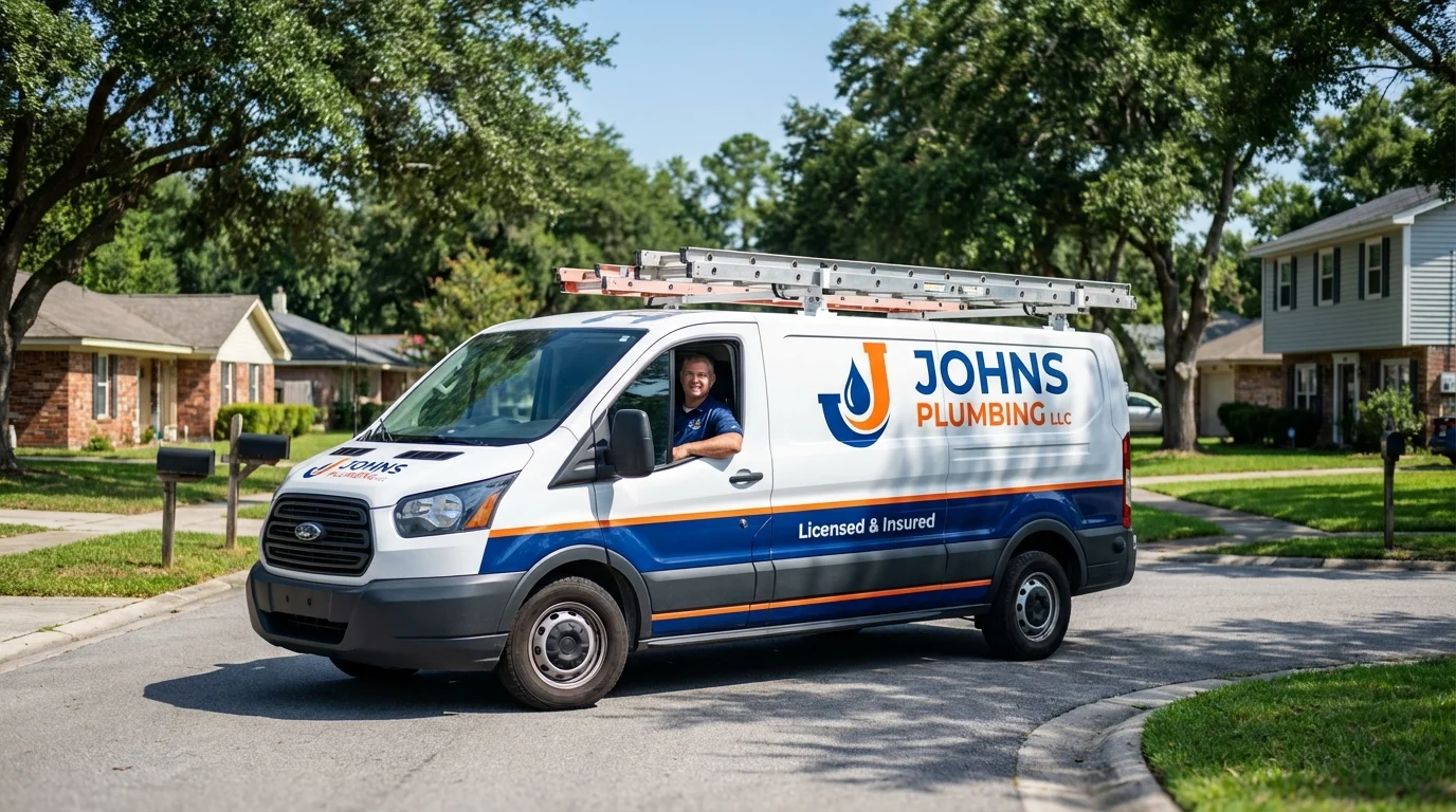 Johns Plumbing LLC service van in Tazewell, VA