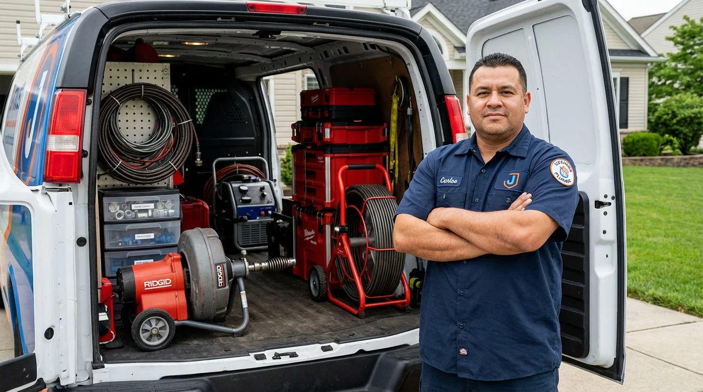 Professional drain cleaning equipment and Johns Plumbing LLC plumber in Tazewell